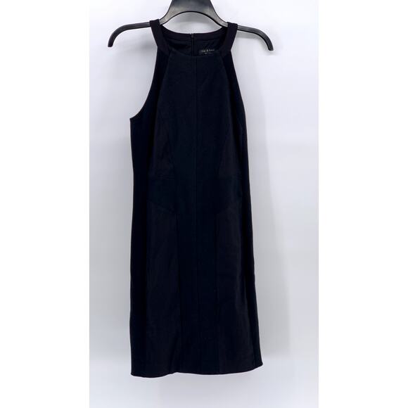 RAG & BONE Women's Black Crewneck Sleeveless A-Line Knee Length Dress SZ 4 - Picture 2 of 10